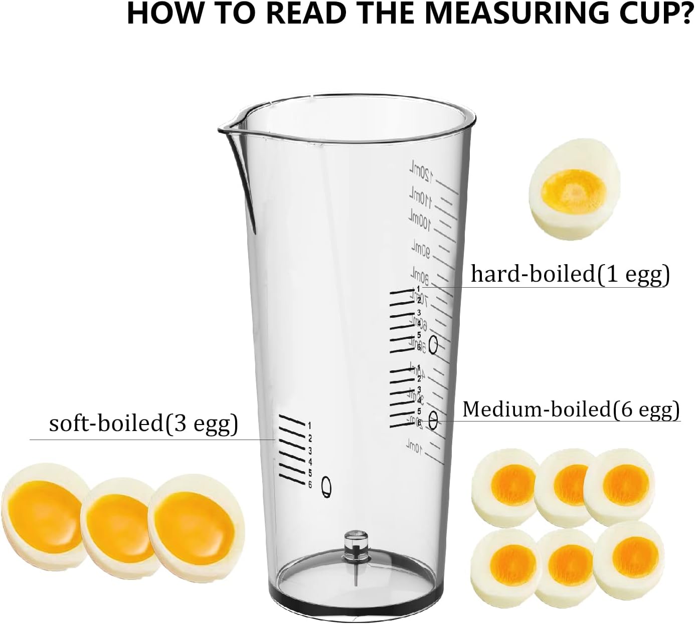 Evoloop Rapid Egg Cooker Electric 6 Eggs Capacity, Soft, Medium, Hard Boiled