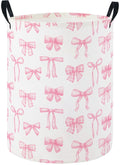 Girls Laundry Hamper Basket, Pink Bowknots