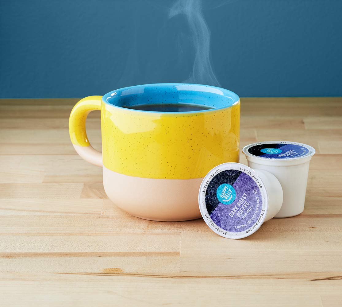 Amazon Brand - Happy Belly Dark Roast Coffee Pods, Compatible with Keurig 2.0