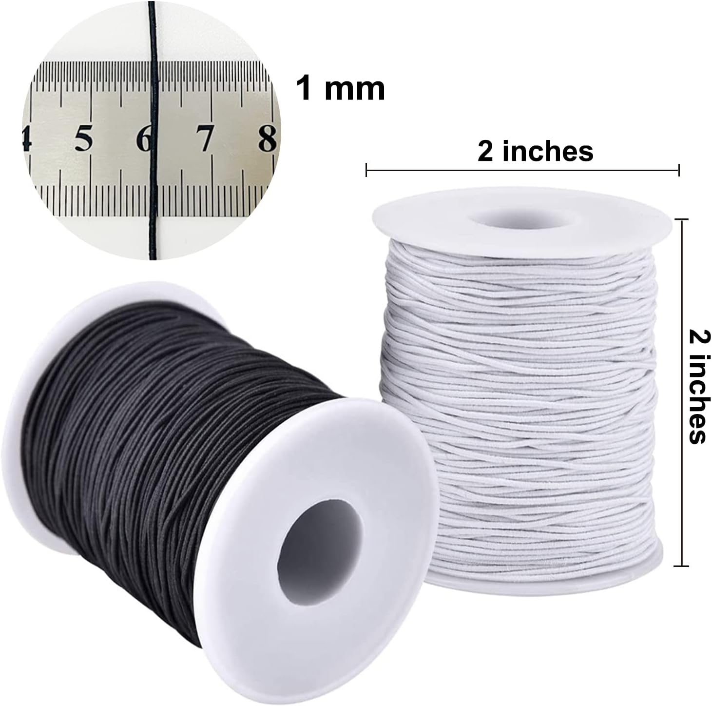 LUSTEMBER Stretchy String for Bracelets, 4 Rolls 1 mm Sturdy Elastic String
