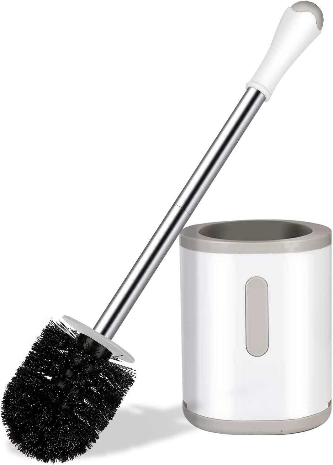 AONEZ Compact Toilet Brush & Holder, Stainless Steel Handle, Space Saving for