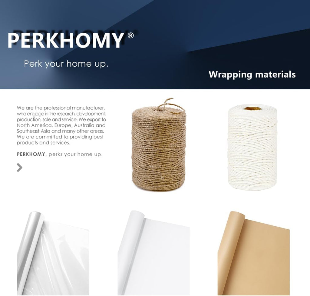PerkHomy Brown Kraft Paper Roll 17.5" x 1,200" (100') for Gift Wrapping