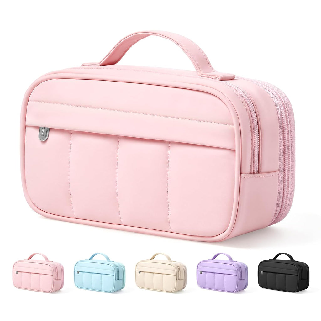 Sooez Pencil Case for Girls, Cute Large Capacity Pencil Pouch Pen Bag, Pink