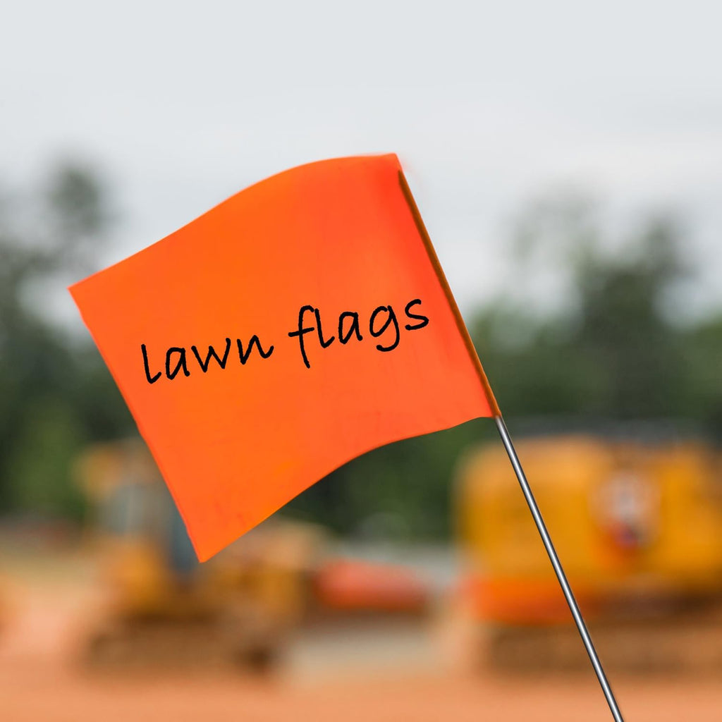 Zozen 50Pack Fluorescent Orange Marking Flags, Writable/15x4x5 Inch, Yard