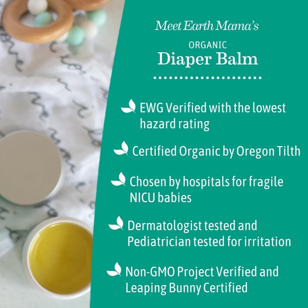 Earth Mama Organic Diaper Balm - 4 fl oz - Diaper Cream for Baby - Safe for
