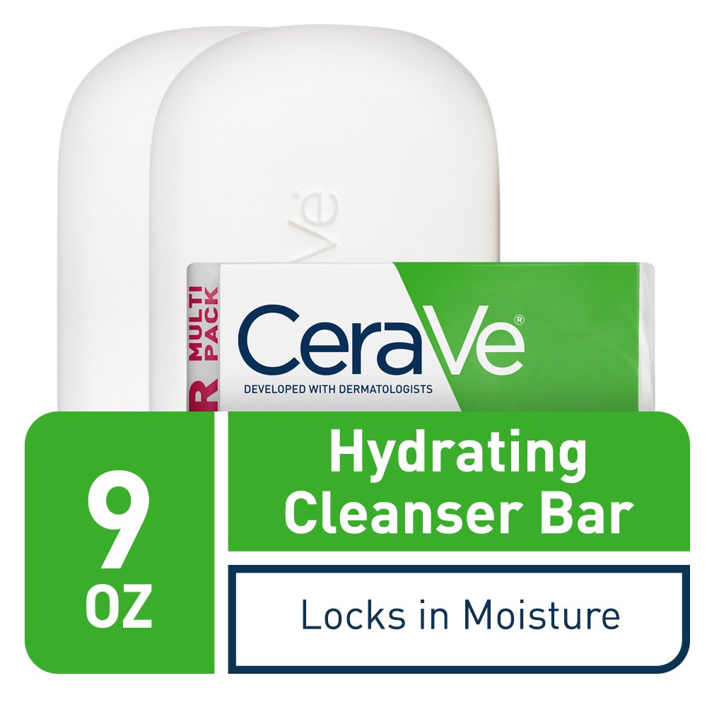 CeraVe Hydrating Cleanser Bar, Soap-Free Body and Facial Cleanser with 5%