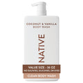 Native Body Wash for Women & Men, Coconut & Vanilla, 36 oz Pump Bottle