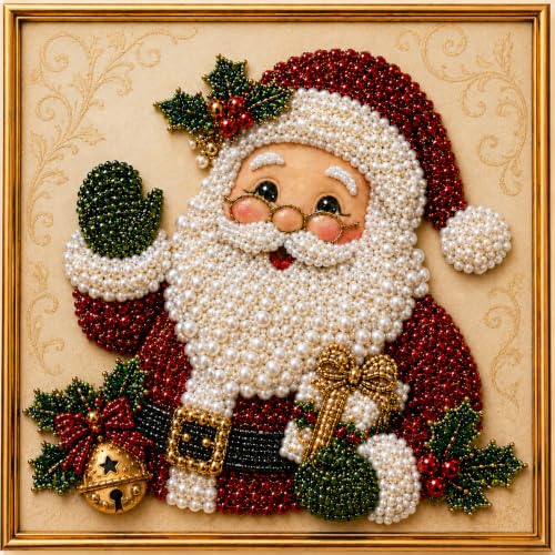 LJSCQF DIY Christmas Pearl Diamond Painting Art Kit with Frame, Home Wall