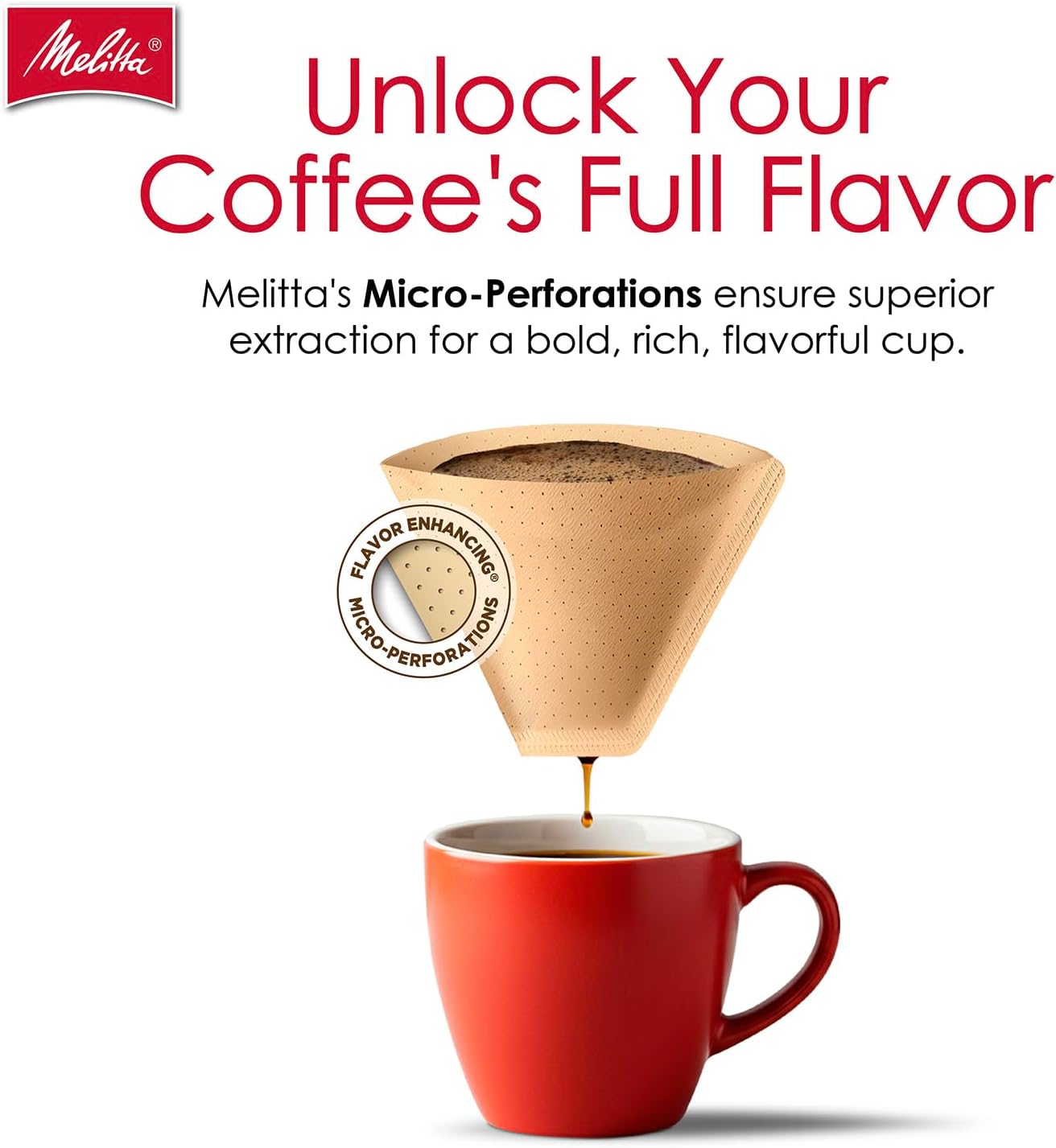 Melitta #4 Cone Coffee Filters, Natural Brown, 100 Count (Pack Of 3), 300