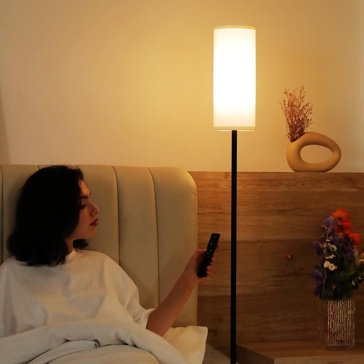 Ambimall Floor Lamps for Living Room, 64" Modern Floor Lamp with Remote