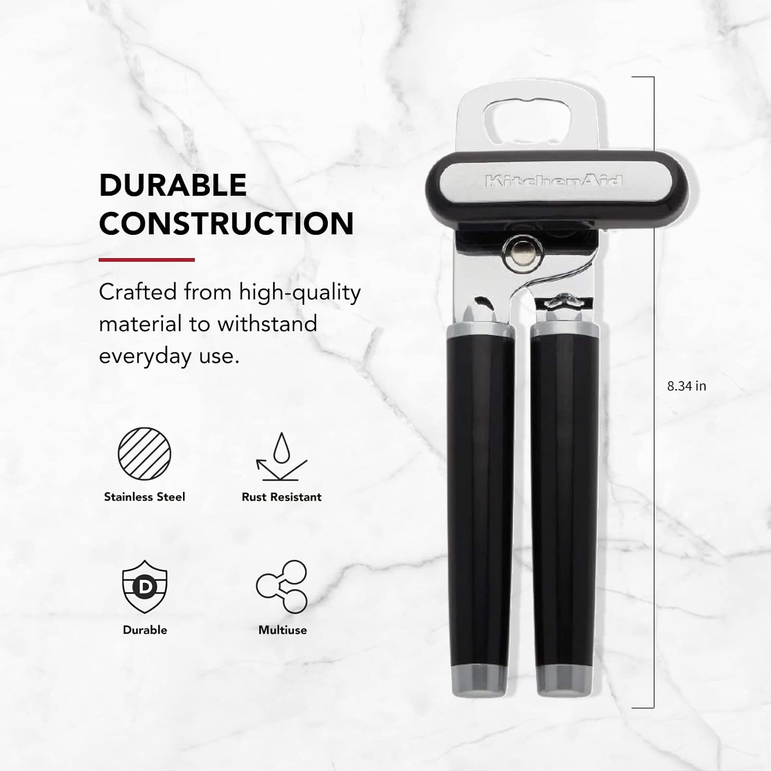 KitchenAid Classic Multifunction Can Opener and Bottle Opener Easy to Use