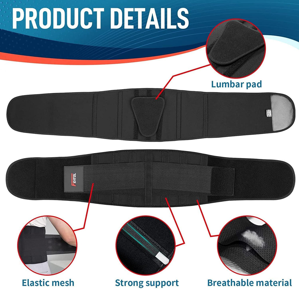 FEATOL Back Brace Support Belt-Lumbar Support Back Brace for Back Pain