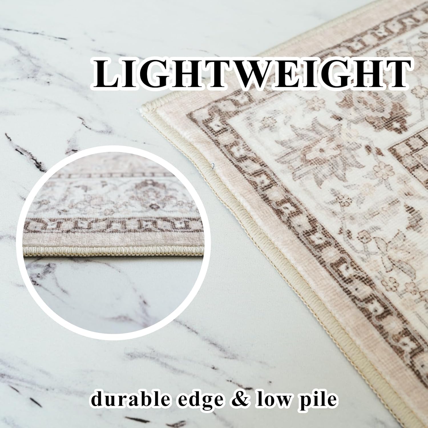 2x6 Hallway Washable Runner Rug : Vintage Soft Kitchen Laundry Runner with