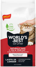 WORLD'S BEST CAT LITTER Multiple Cat Unscented, 15-Pounds - Natural
