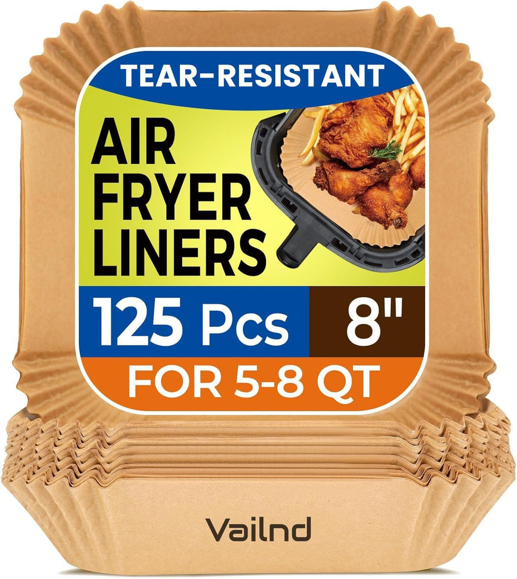 Air Fryer Paper Liners, 125Pcs Parchment Paper, Air Fryer Liners Disposable