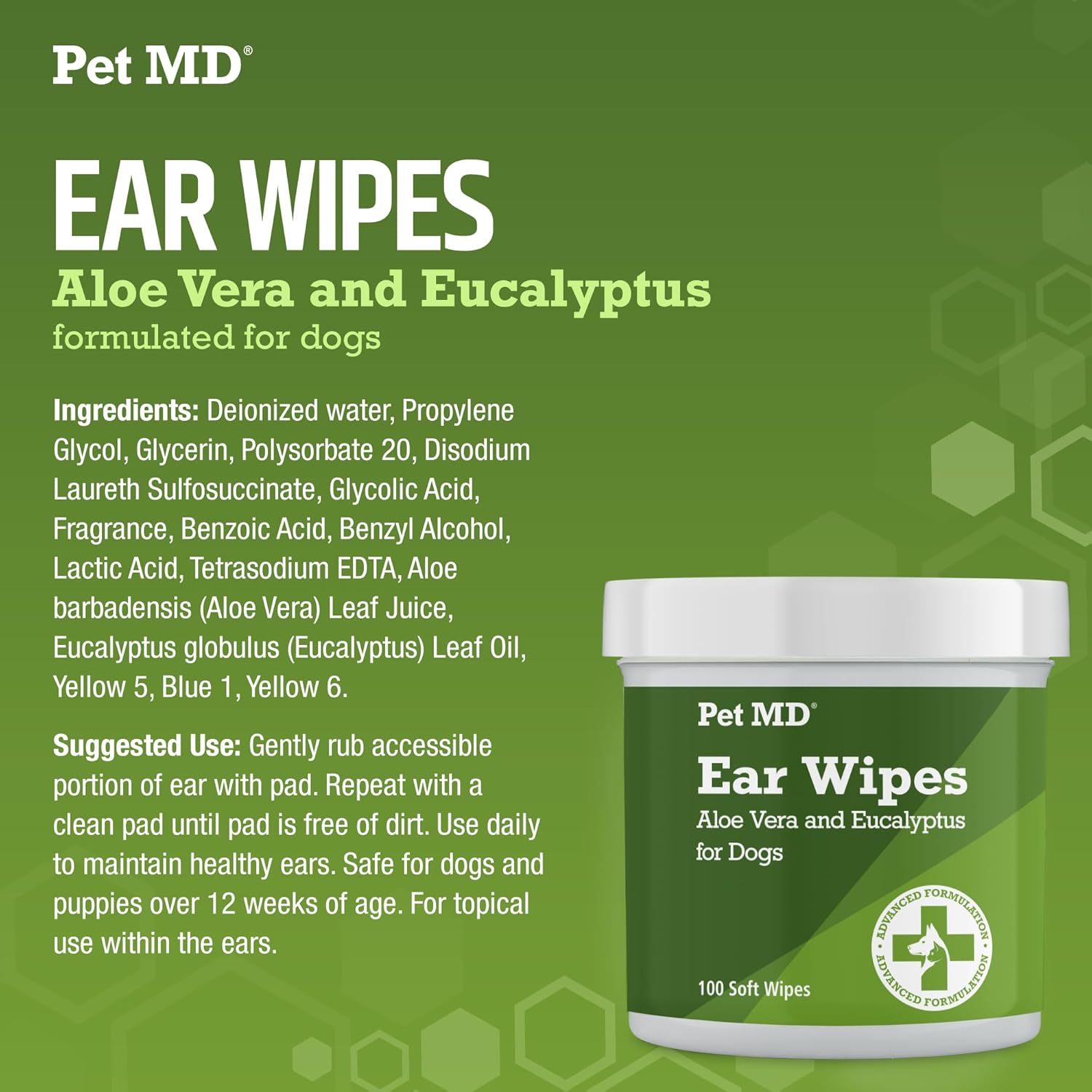 Pet MD - Dog Ear Cleaner Wipes - Otic Cleanser for Dogs to Stop Ear Itching