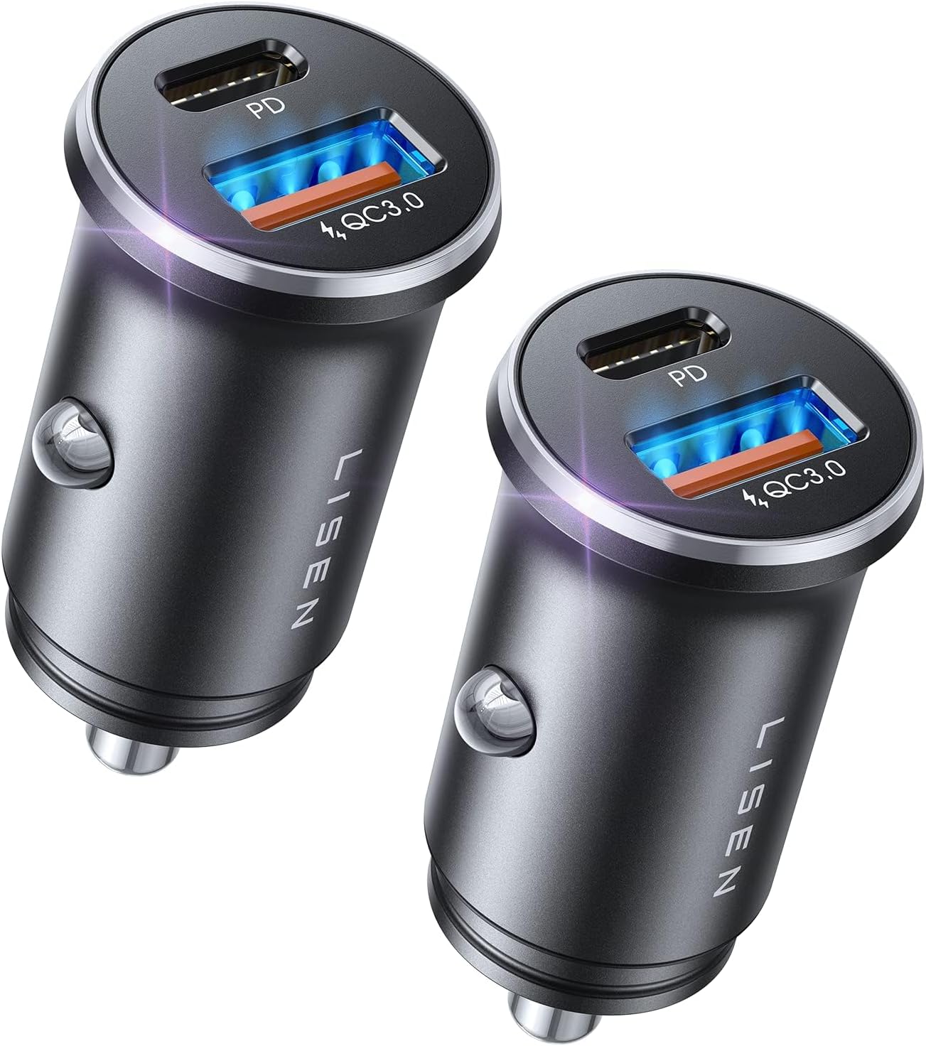 LISEN Car Charger USB C, 69W Cigarette Lighter USB Charger Adapter, Car