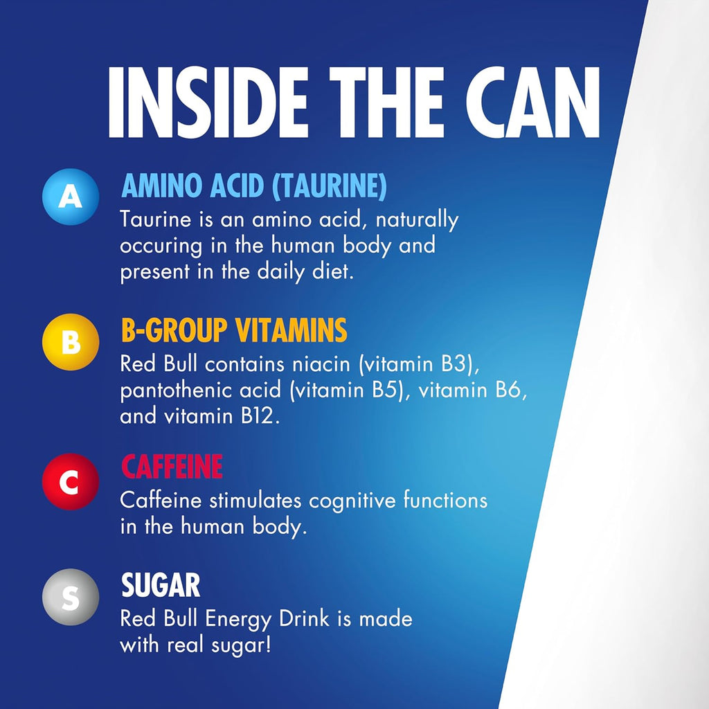 Red Bull Energy Drink with 80mg Caffeine plus Taurine & B Vitamins, 8.4 Fl