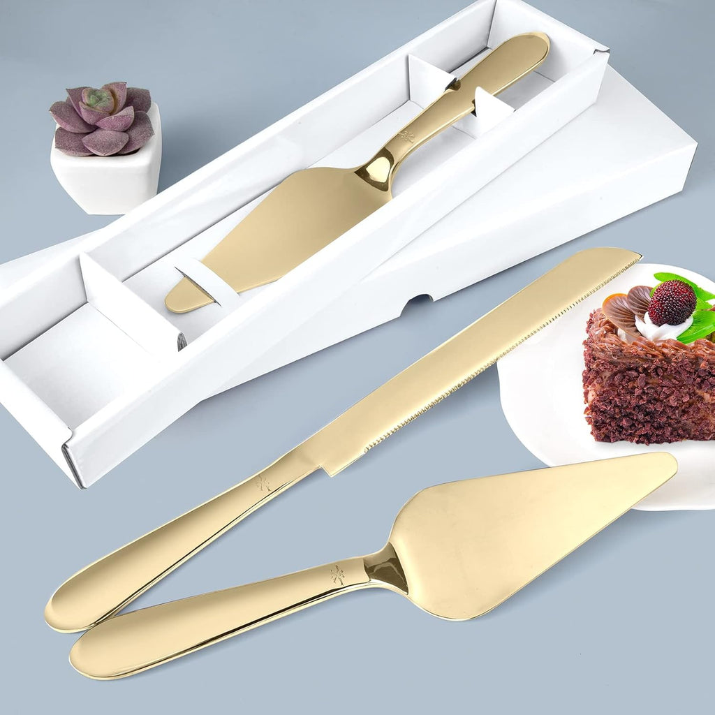 Eisinly Cake Cutting Set for Wedding, Elegant Cake Knife and Server Set with