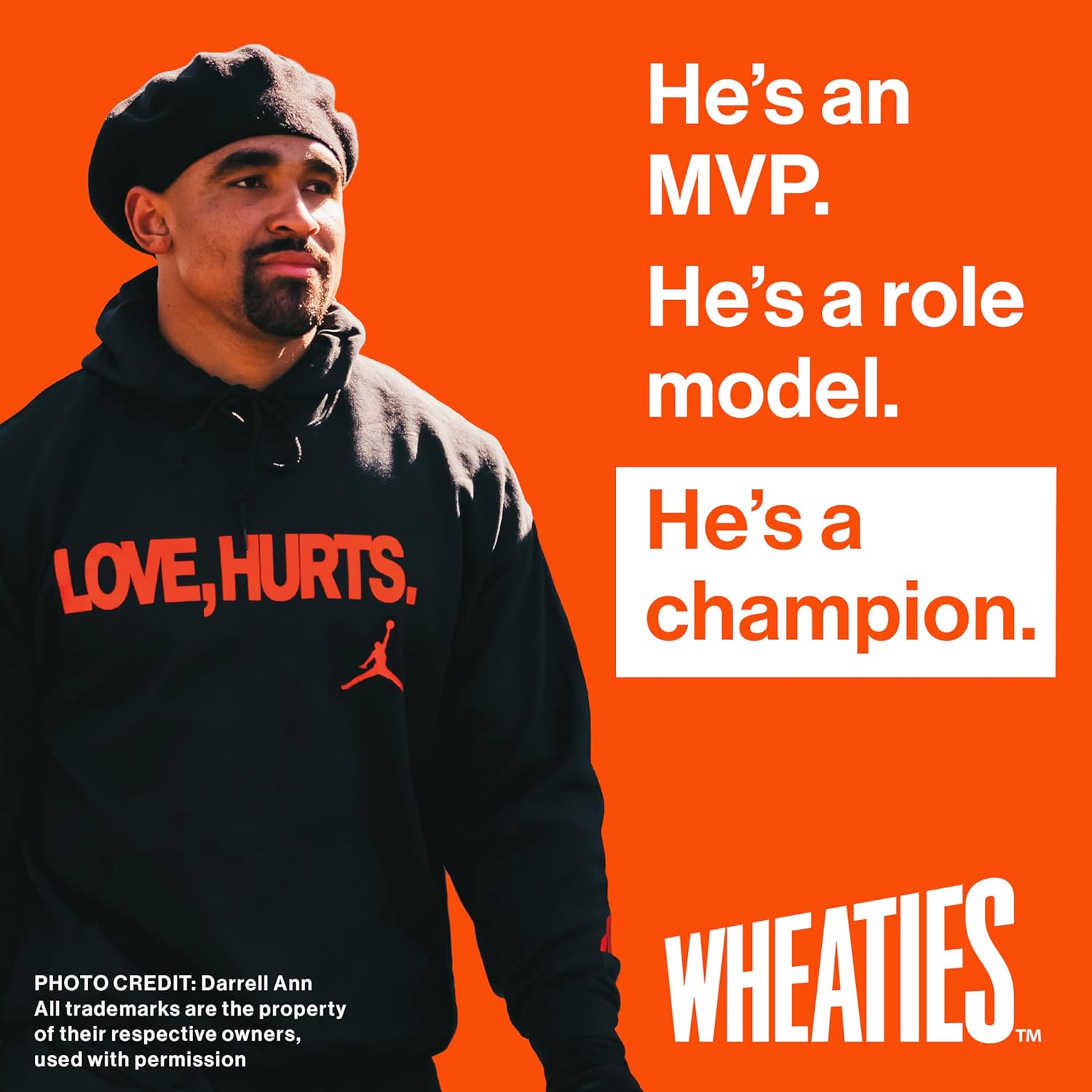 Wheaties Cereal, Breakfast of Champions, Jalen Hurts Cereal Box, 100% Whole