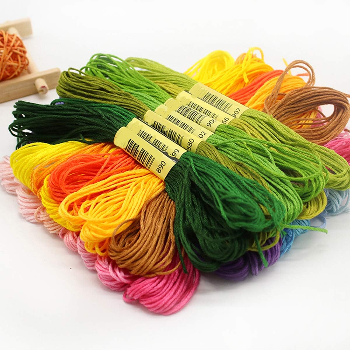 Friendship Bracelet String 50 Skeins Rainbow Color Embroidery Floss Cross