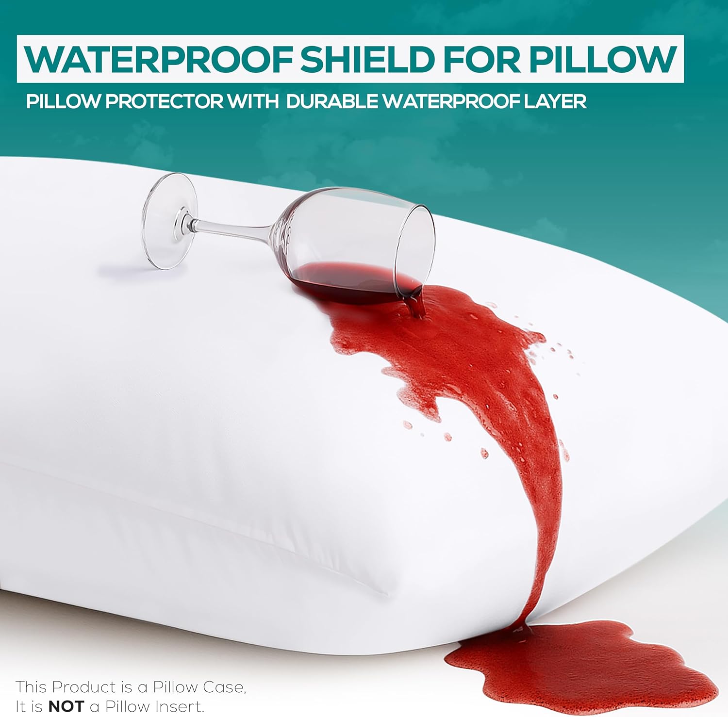 Set of 4 Pillow Protectors with Zipper Standard Size, Bed Bug and Dust Mite