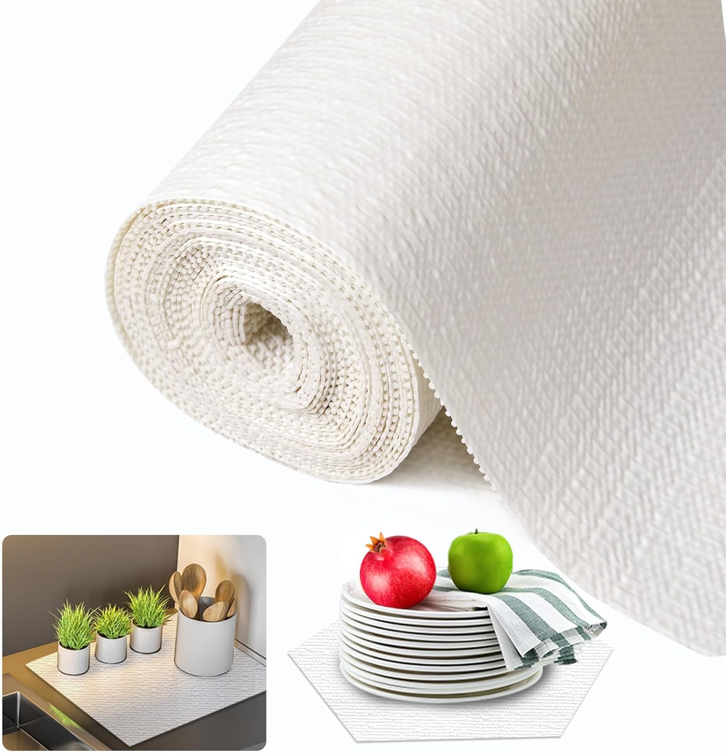 Beautysaid Shelf and Drawer Liner for Kitchen Cabinet, Non Adhesive Non Slip