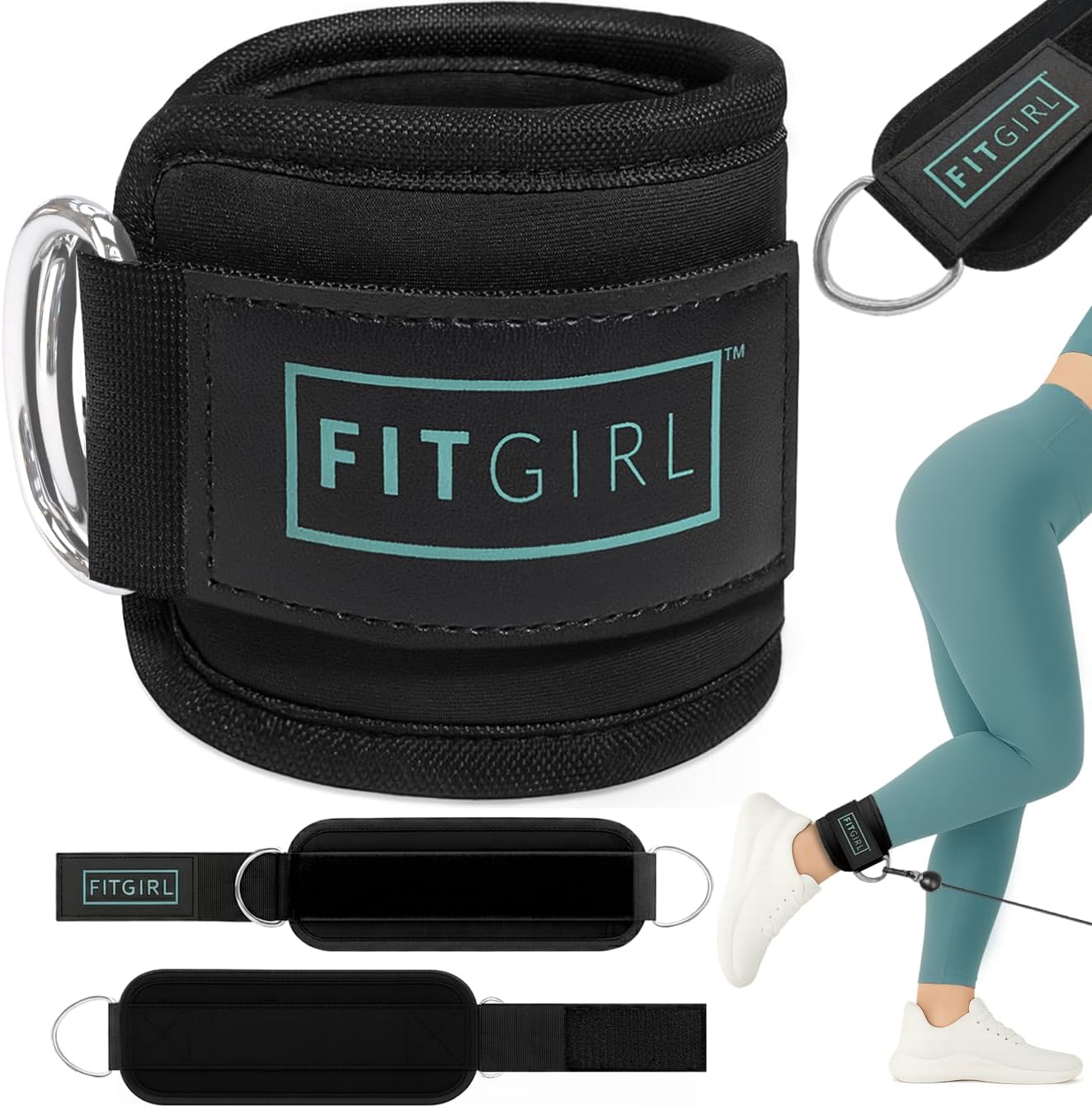 FITGIRL Ankle Strap for Cable Machine ‰ÛÒ Premium Padding and Comfort for