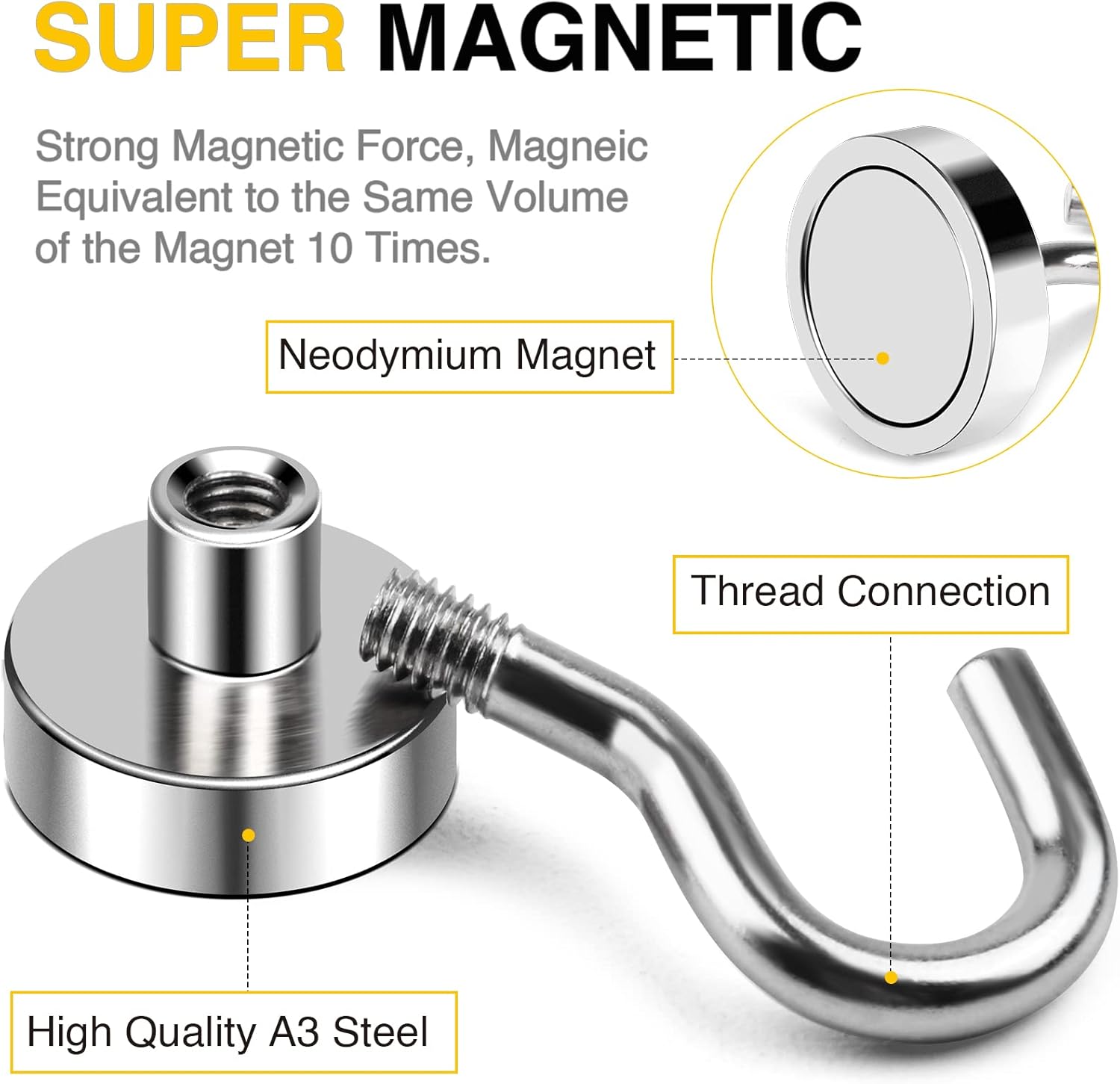 DIYMAG Magnetic Hooks, 30lbs+ Magnet Hook 2026 Cruise Cabin Ship Essentials
