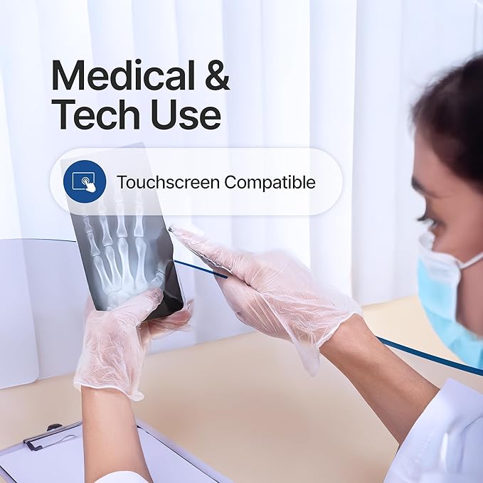 Schneider Clear Vinyl Exam Gloves, Latex-Free, Disposable Medical Gloves
