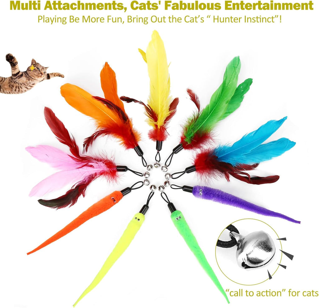 MeoHui Cat Toys for Indoor Cats, Interactive Cat Toy 2PCS Retractable Wand