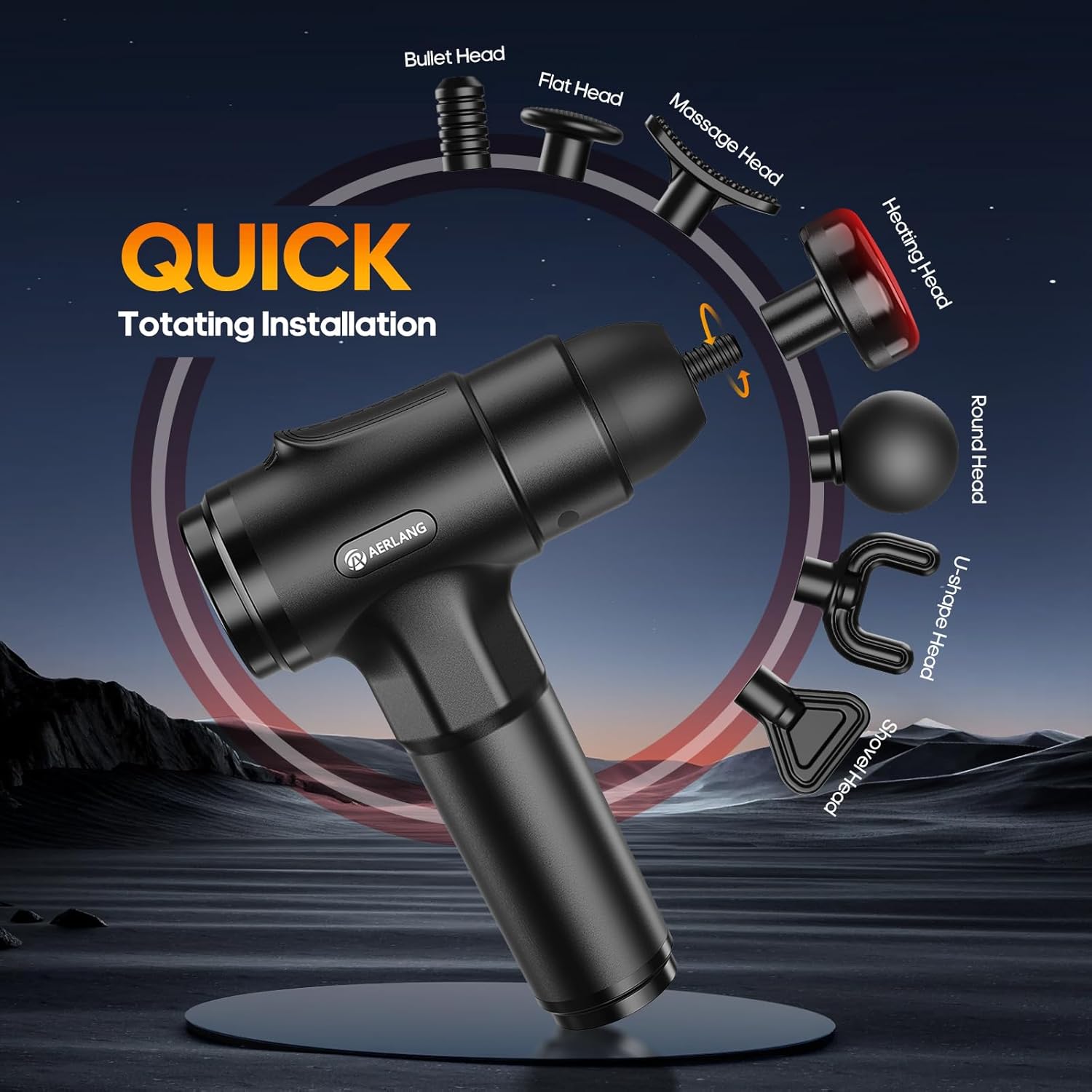 AERLANG Massage Gun with Heat Deep Tissue Back Massager Neck Massager for