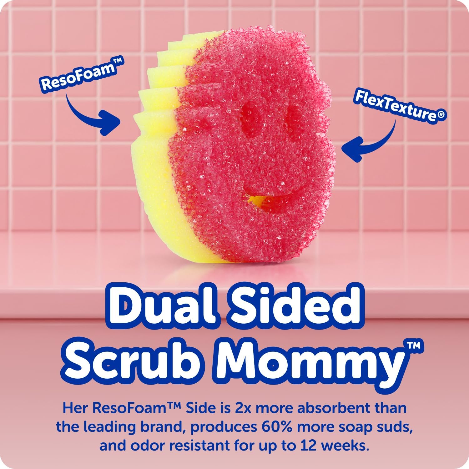 Scrub Daddy Scrub Mommy Sponges - Dish Scrubber + Non-Scratch Cleaning