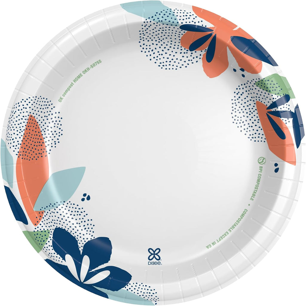 Dixie Large Paper Plates, 10 Inch, 150 Count, 2X Stronger*, Microwave-Safe