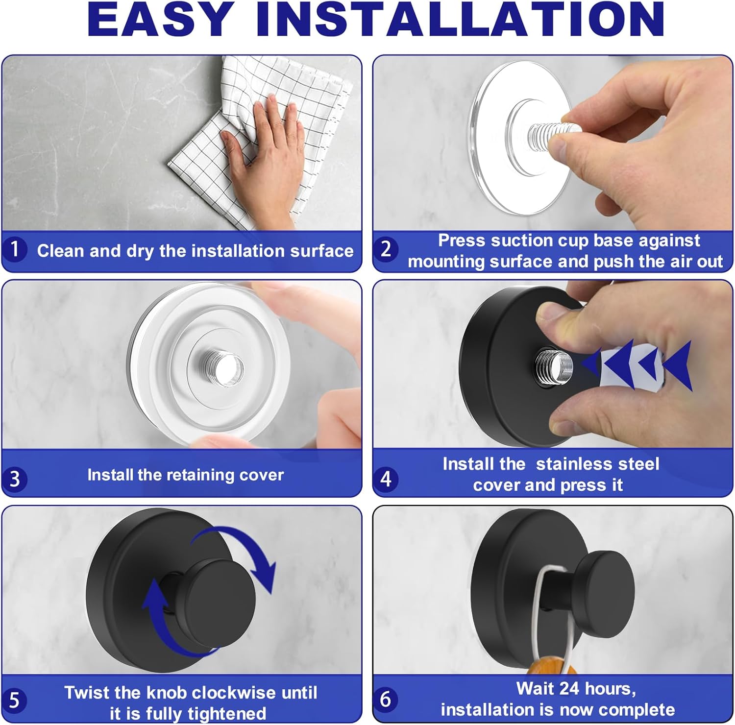 Bntuk Suction Cup Hooks for Shower, Removable Towel Hooks for Bathroom Window