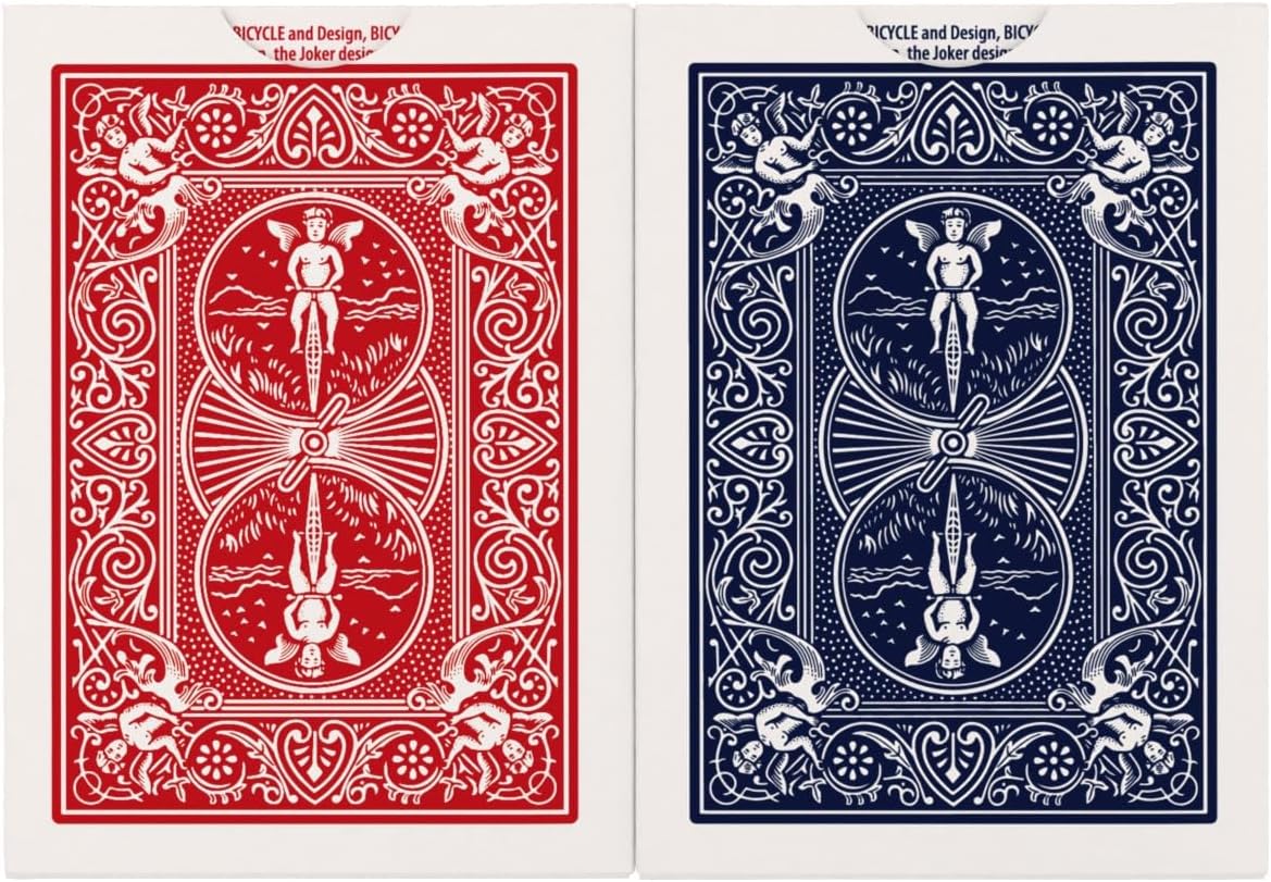 Bicycle Rider Back Playing Cards, Standard Poker Size Deck of Cards, Red &