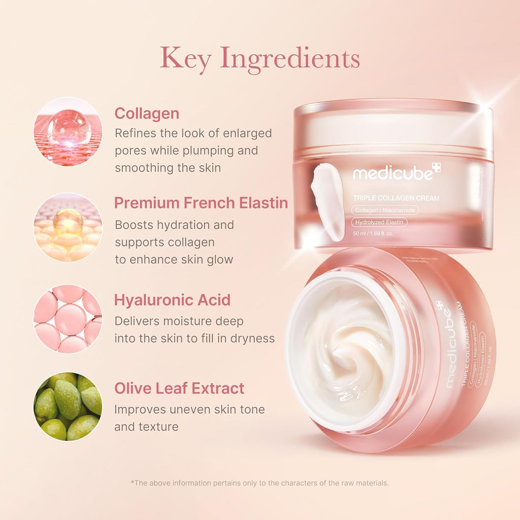 Medicube Triple Collagen Cream - Hydrating & Firming Moisturizer with