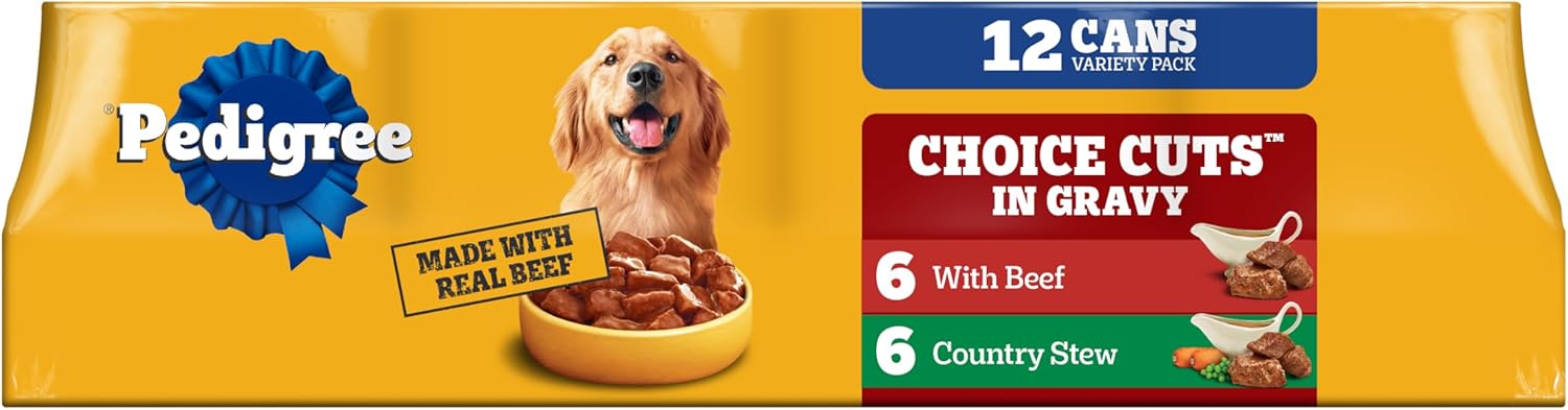 Pedigree Wet Dog Food, Choice Cuts Adult Canned Dog Food, Beef & Country Stew