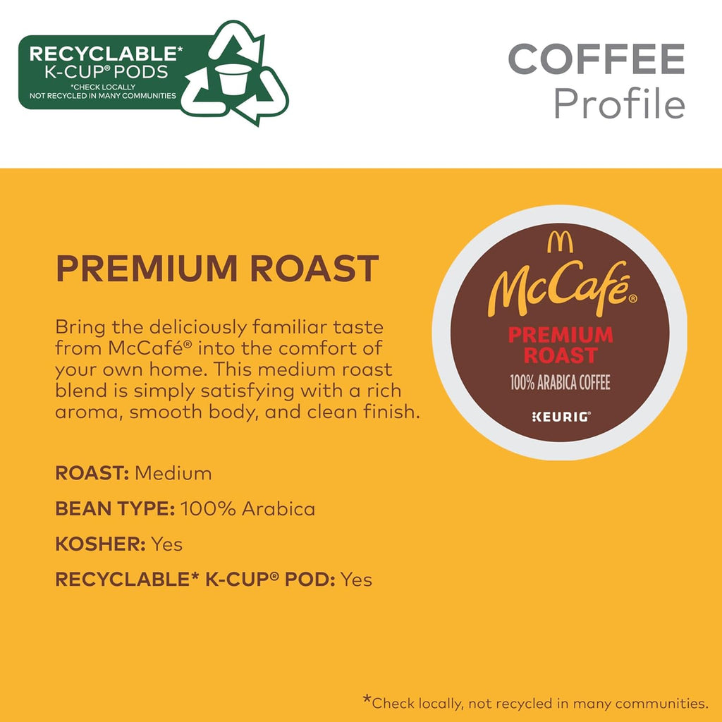 McCafe Premium Roast Coffee, Keurig Single Serve K-Cup Pods, Medium Roast, 96