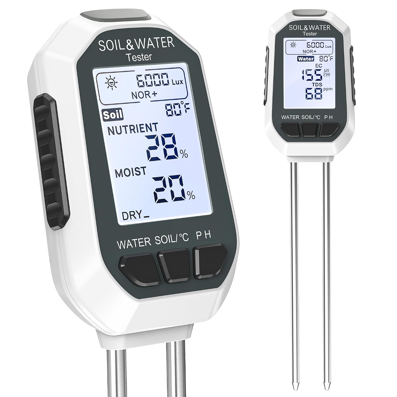 Moisture Meter for Plants, 7-in-1 Digital Soil Tester Kit with Backlit LCD