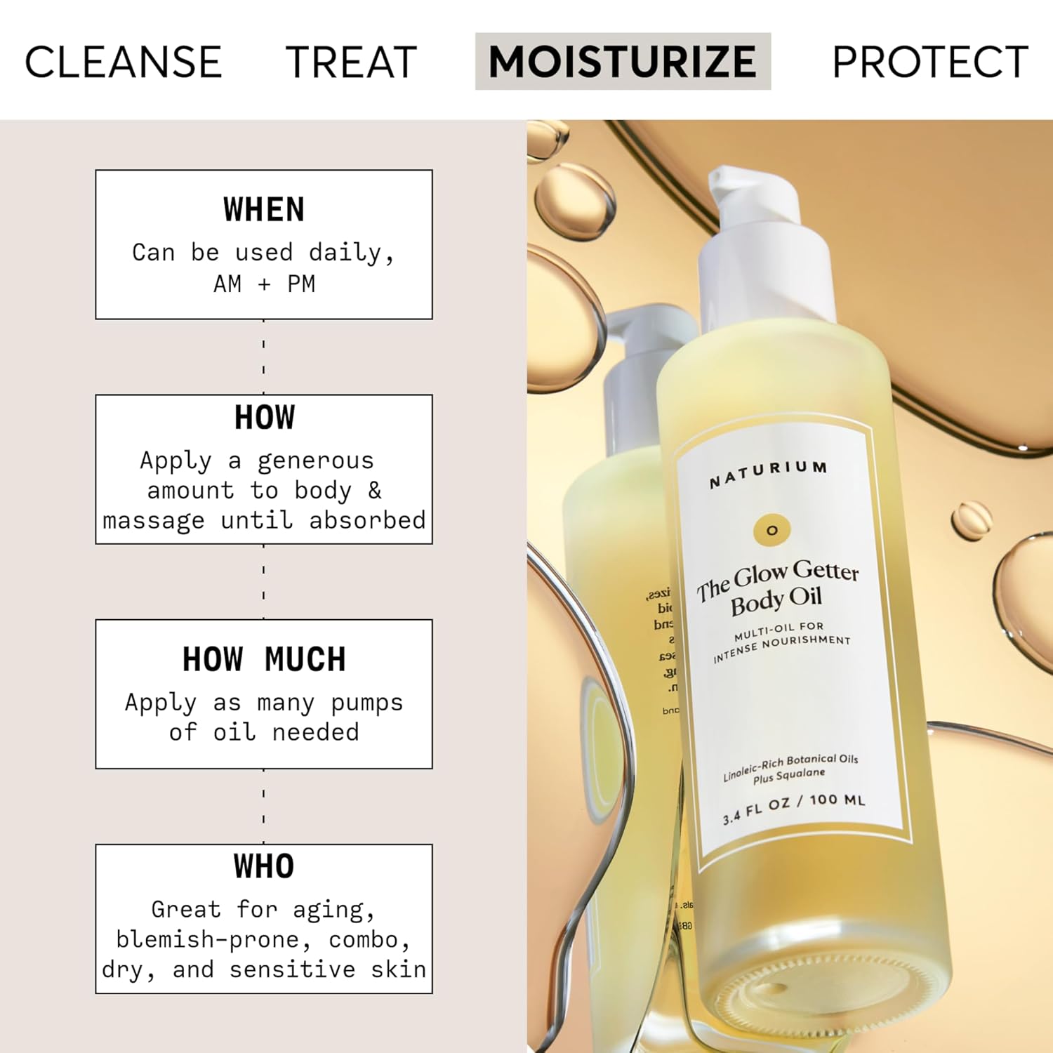 Naturium The Glow Getter Body Oil, Multi-Oil for Intense Nourishment