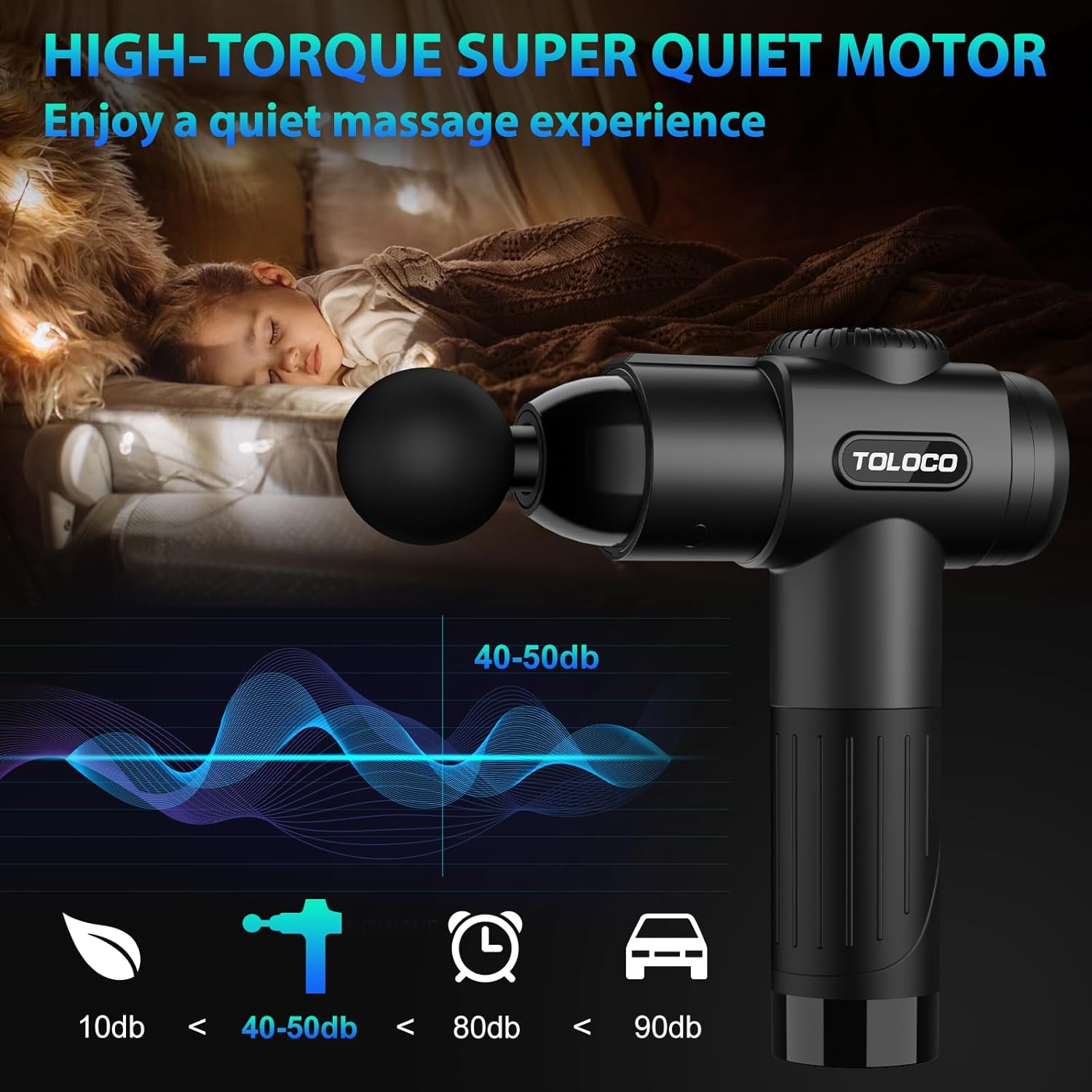 TOLOCO Massage Gun, Deep Tissue Back Massage for Athletes for Pain Relief