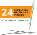 BIC Xtra-Sparkle Number 2 Mechanical Pencils With Erasers, Medium Point