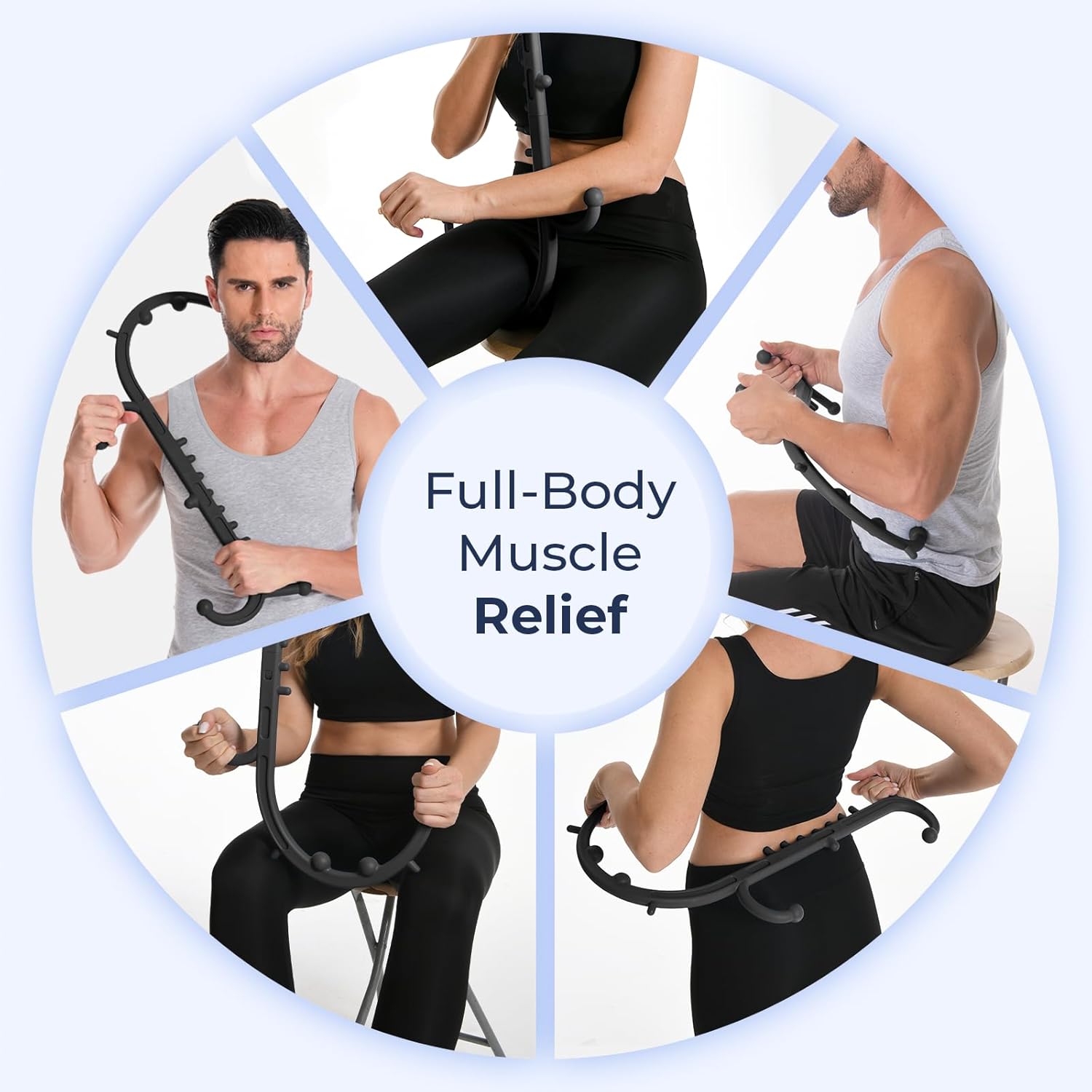 Ranarose Deep Tissue Back & Neck Massager - Back Massager Stick for Pain