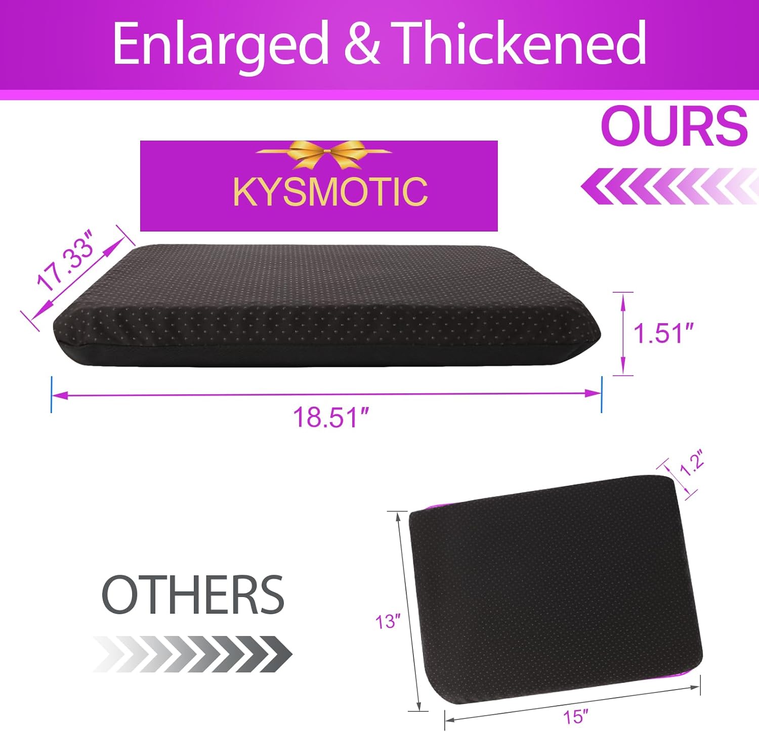 KYSMOTIC Gel Seat Cushion for Long Sitting (Large & Thick), Soft &