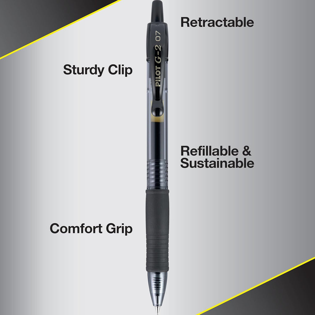 PILOT G2 Premium Refillable & Retractable Rolling Ball Gel Pens, Fine Point