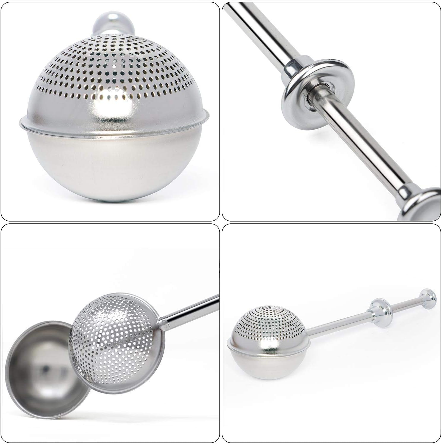 HULISEN Flour Duster for Baking, One-Handed Operation, 304 Stainless Steel