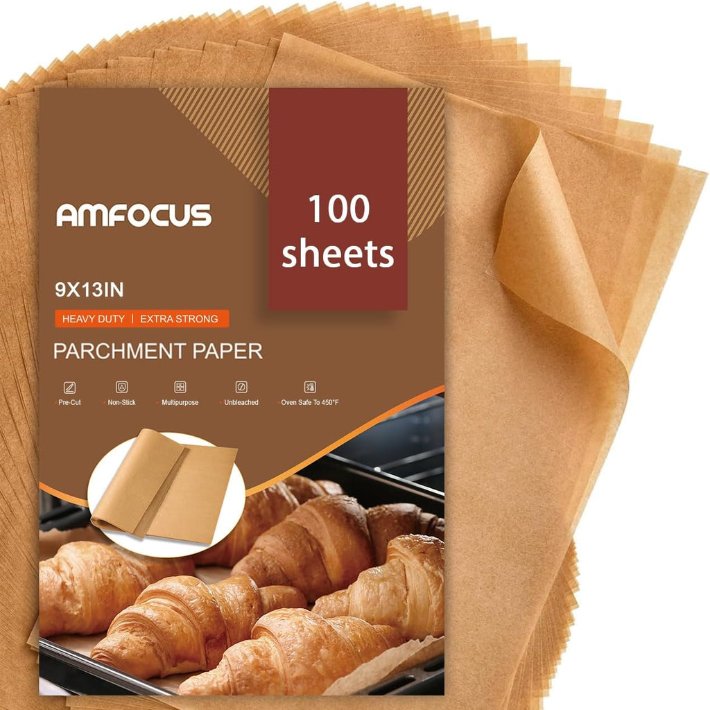 Parchment Paper Sheets, 9x13 In Non-Stick Precut Baking Parchment for Baking