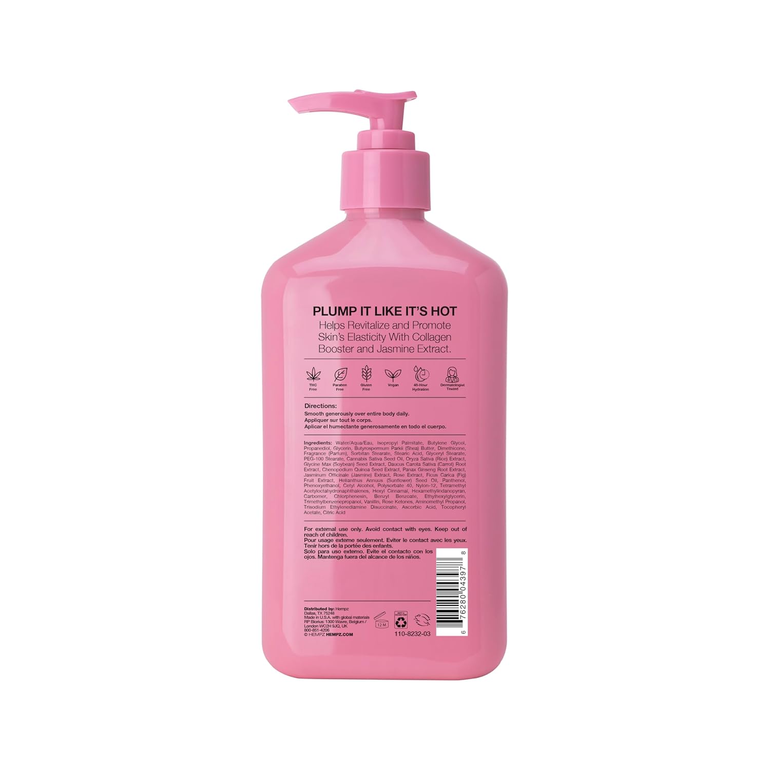 Hempz Sweet Jasmine & Rose Herbal Body Moisturizer for Women, 17 Fl. oz.