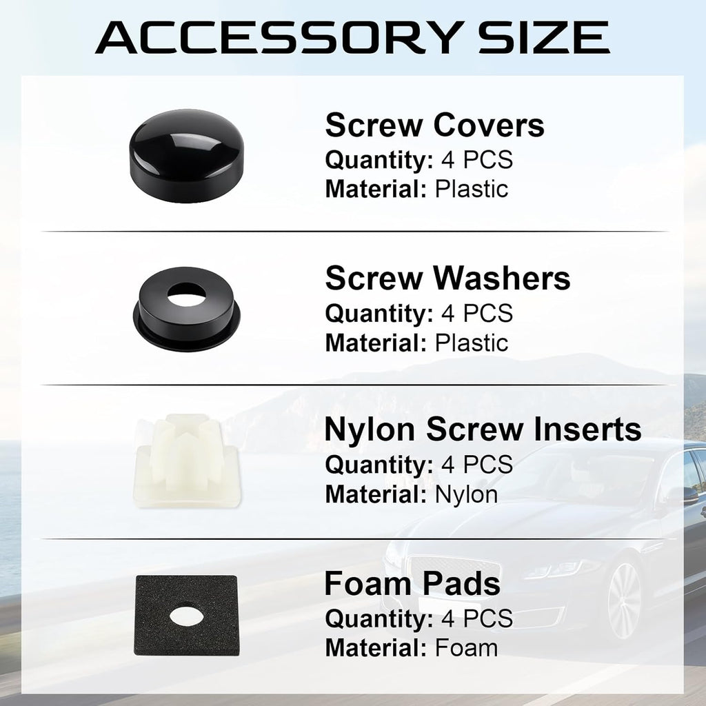 LivTee Rustproof License Plate Screws for Securing License Plates Frames and